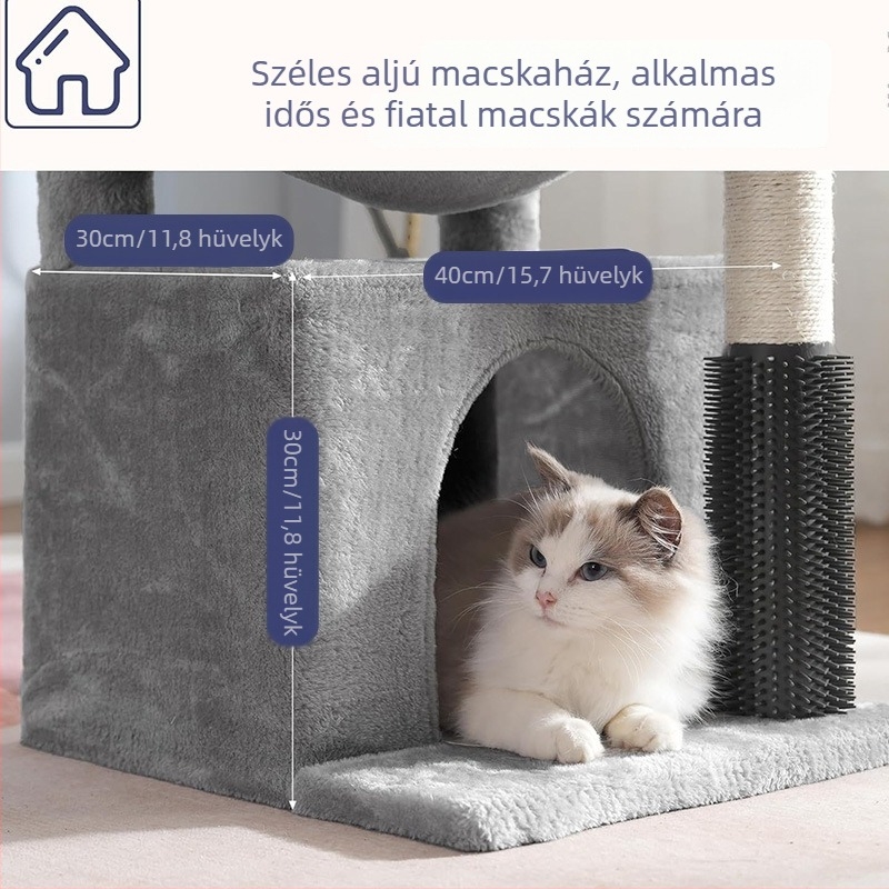 Shengze Nagy sziszál macskafa fészekkel – mindent egyben, négy évszakos mászófa macskáknak