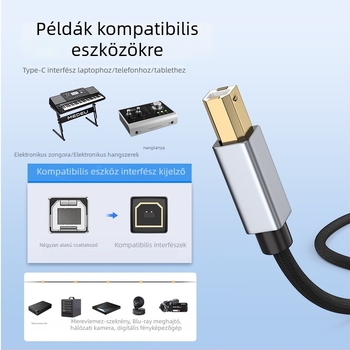Integrált kábel: Type-C a MIDI OTG-hez és Lightning a USB-B férfi csatlakozóhoz digitális hangszerhez