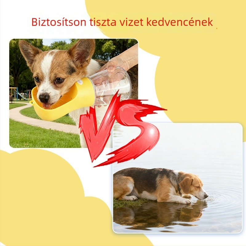Hordozható kutyavíz-palack, utazó pohár, kültéri ivóvíz adagoló