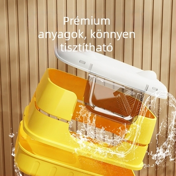 Teljesen zárt macska toalett nagy kapacitású, levehető tálcával és szagkontrollal