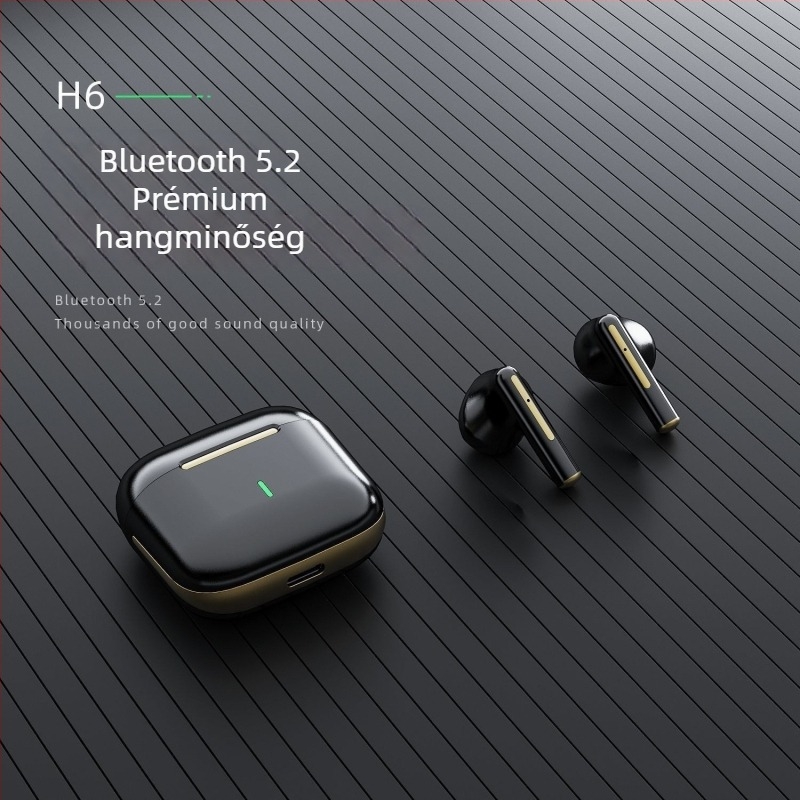 H6 Privát modell vezeték nélküli Bluetooth fülhallgató, Bluetooth 5.4, fél-in-ear, TWS, AI fordítás
