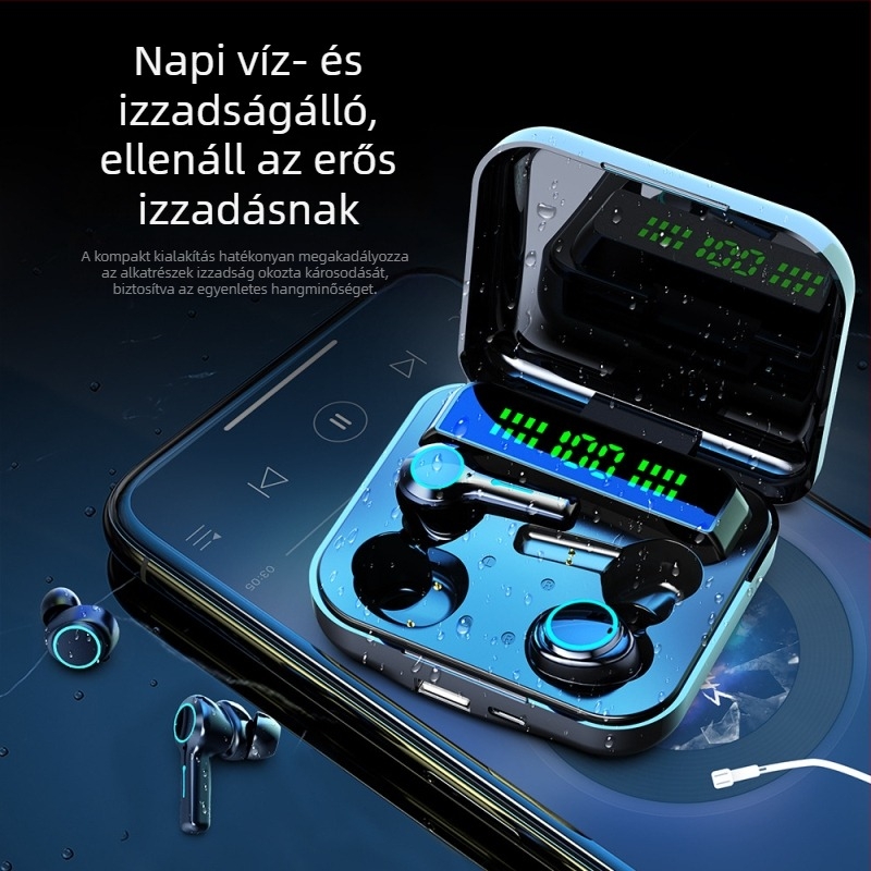 M21 Bluetooth fülhallgató – páros kiadás, érintésérzékelős digitális kijelző, vezeték nélküli sport, TWS 5.2