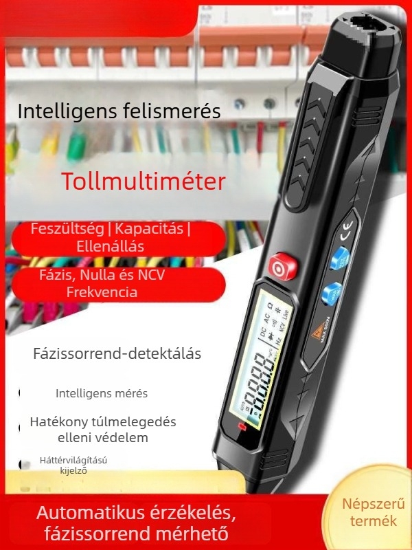 Intelligens elektromos toll teszter digitális multiméterrel — magas pontosságú feszültségmérés, többfunkciós, vezeték megszakításának észlelése