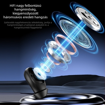 Vezeték nélküli Bluetooth fülhallgatók, sztereó hangzás, zajcsökkentés, hosszú akkumulátor-üzemidő sporthoz