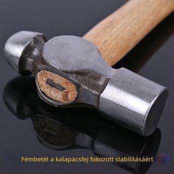 Jiangtuo Fa nyélű gömbfejű kalapács, magas széntartalmú acél fej, ütésálló, háztartási használatra, 0.5P