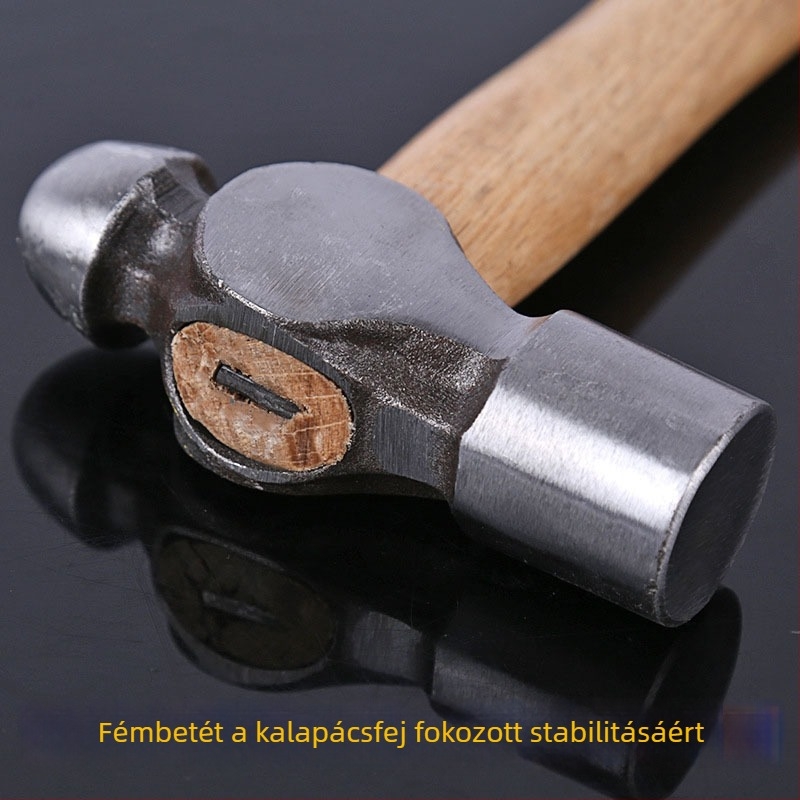 Jiangtuo Fa nyélű gömbfejű kalapács, magas széntartalmú acél fej, ütésálló, háztartási használatra, 0.5P