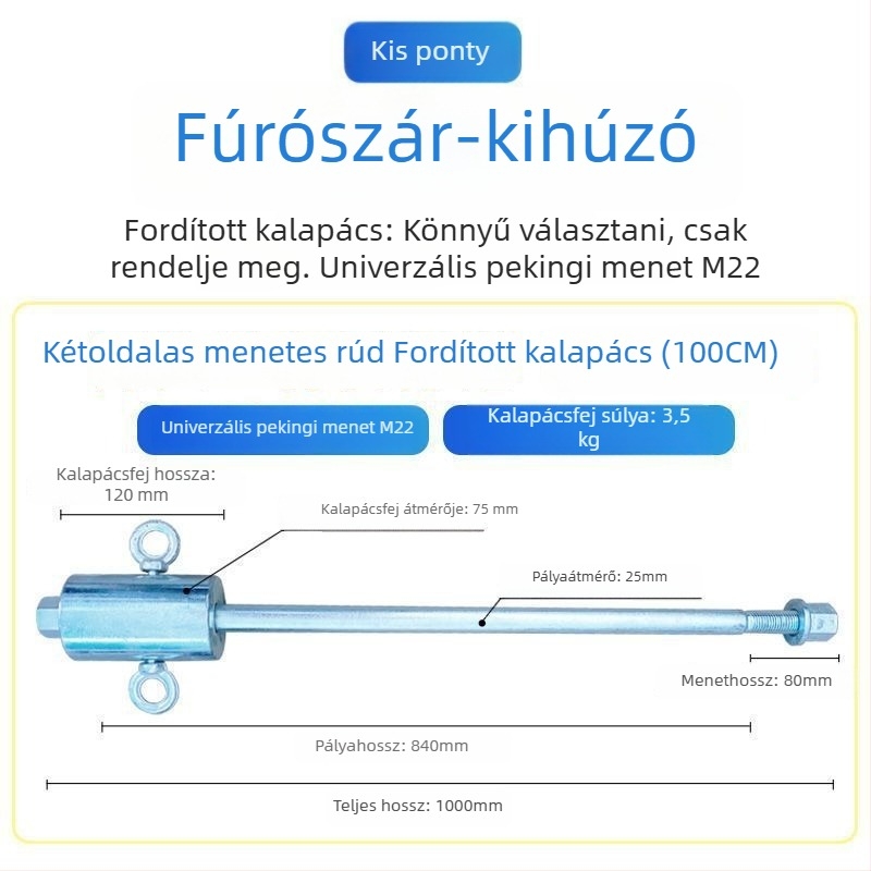 Elektromos kalapácsos fúróbit kicsavaró eszköz, anti-ütés dizájn, galvanizált ütőfej