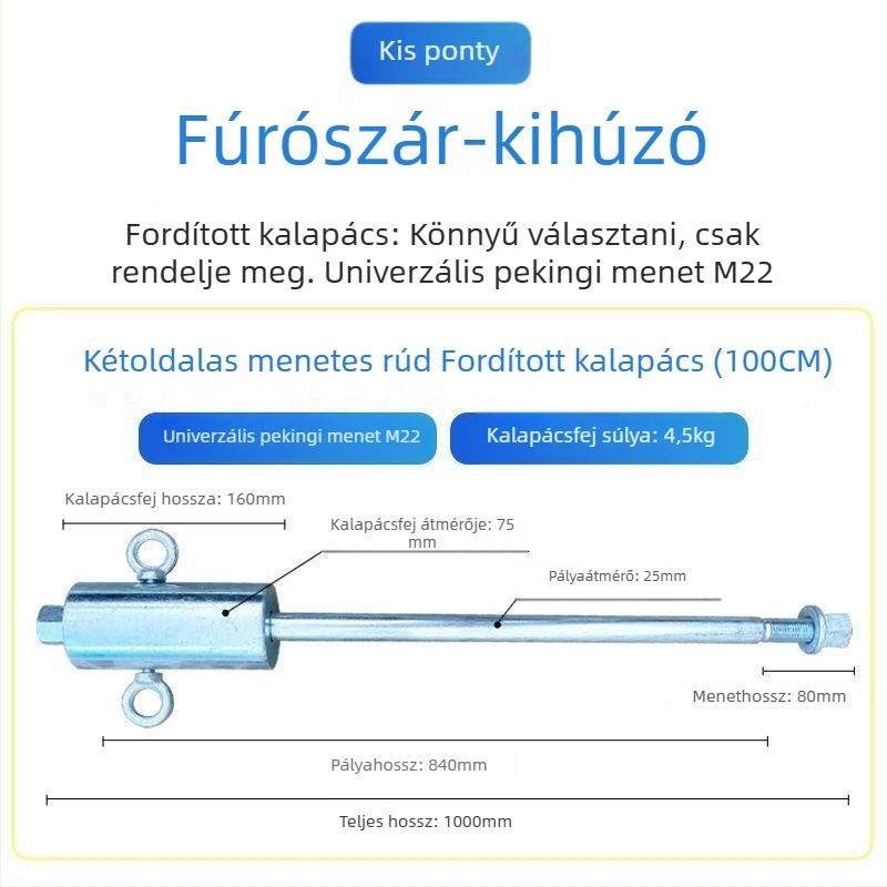 Elektromos kalapácsos fúróbit kicsavaró eszköz, anti-ütés dizájn, galvanizált ütőfej