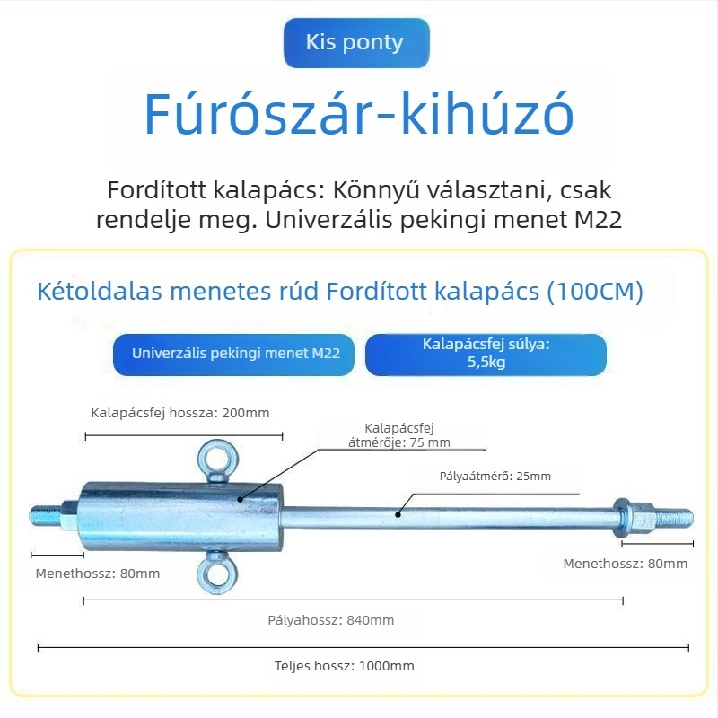 Elektromos kalapácsos fúróbit kicsavaró eszköz, anti-ütés dizájn, galvanizált ütőfej