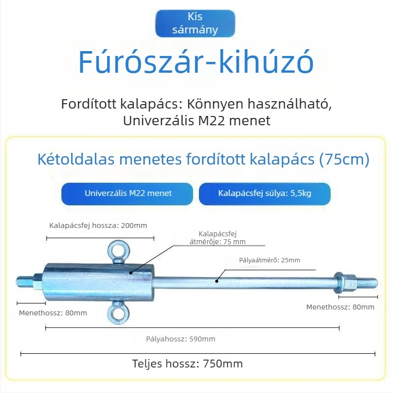 Elektromos kalapácsos fúróbit kicsavaró eszköz, anti-ütés dizájn, galvanizált ütőfej