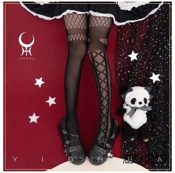 Dream Witch eredeti Lolita harisnyanadrág háló mintával, klasszikus Halloween goth stílus