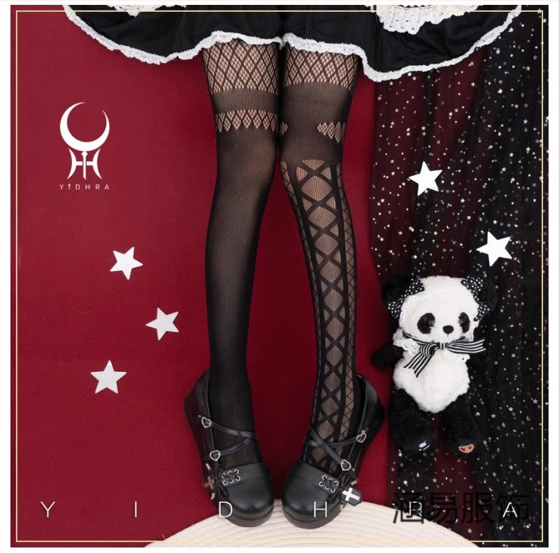 Dream Witch eredeti Lolita harisnyanadrág háló mintával, klasszikus Halloween goth stílus