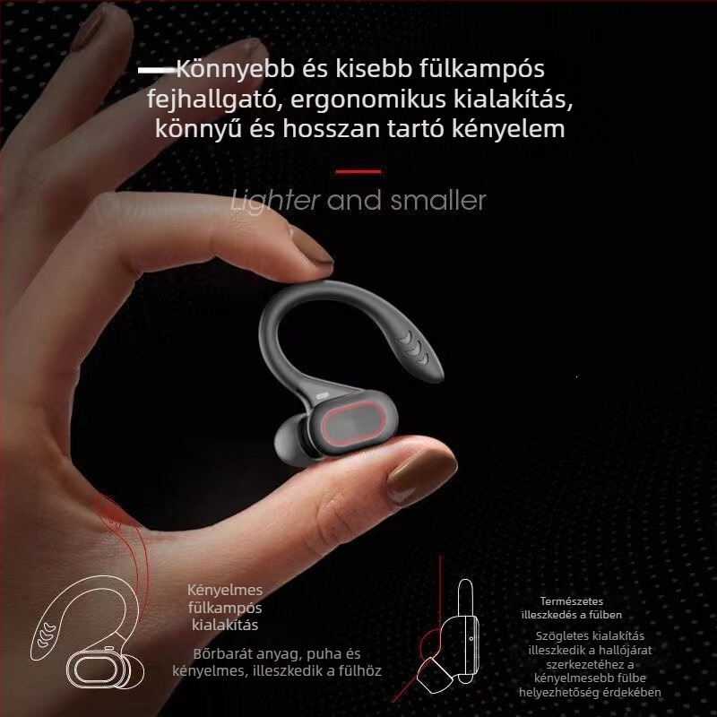 Type-C Bluetooth fülhallgató, fülre akasztós dizájn, sztereó kettős fülhallgató sporthoz, vezeték nélküli, kompakt telefonokhoz, futáshoz ideális, hosszú üzemidő