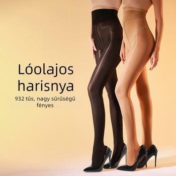 Landa 40D vékony nylon harisnya, anti-snag, fényes fekete, T-crotch dizájnnal, szexi nőknek