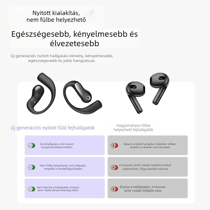 JM37 Vezeték nélküli Bluetooth fülhallgató fülre akasztóval, AI fordítás, zajcsökkentés, sportos kialakítás