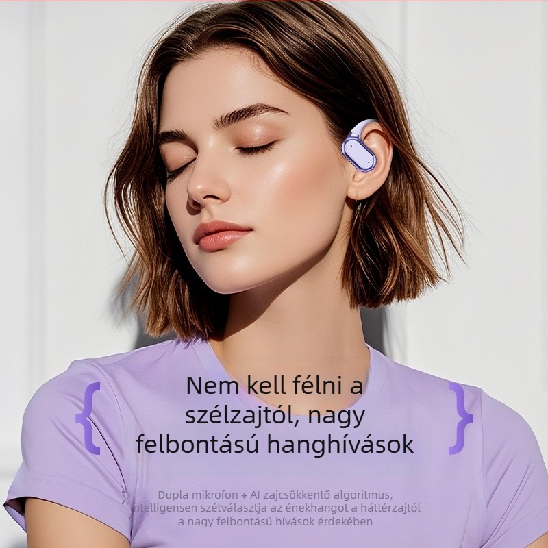 Q22 Vezeték nélküli Bluetooth fülhallgató fülhorgos kialakítással, nem fülbe illeszkedő, akár 8 órás üzemidő, zajmentesítés, sportos modell