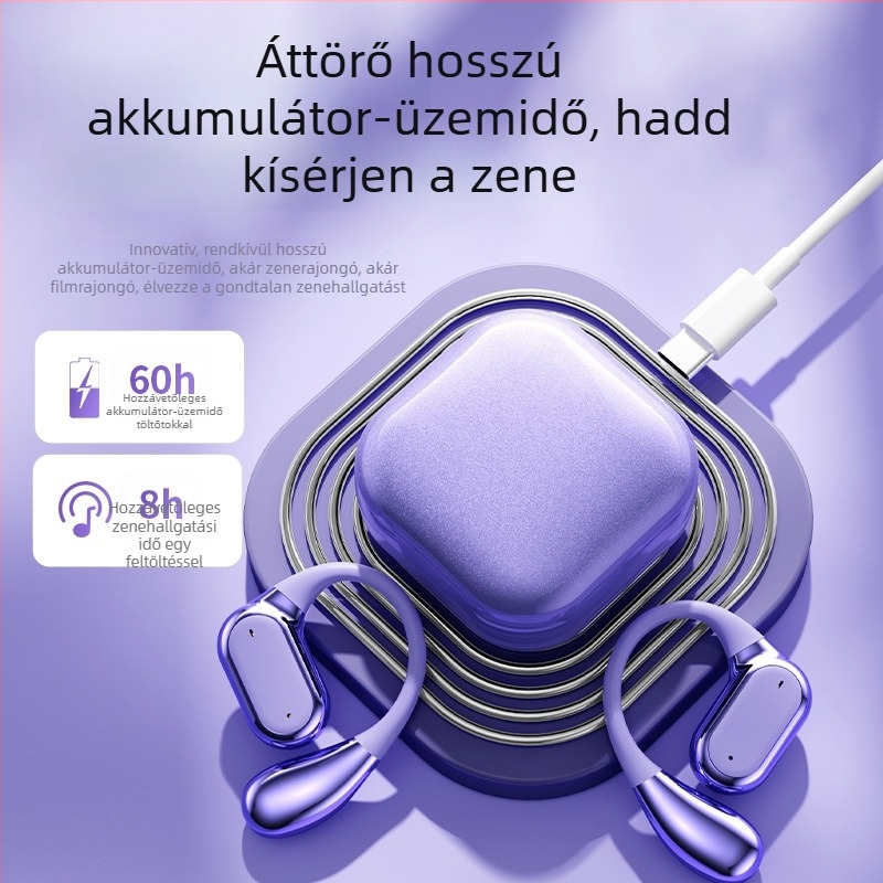 Q22 Vezeték nélküli Bluetooth fülhallgató fülhorgos kialakítással, nem fülbe illeszkedő, akár 8 órás üzemidő, zajmentesítés, sportos modell