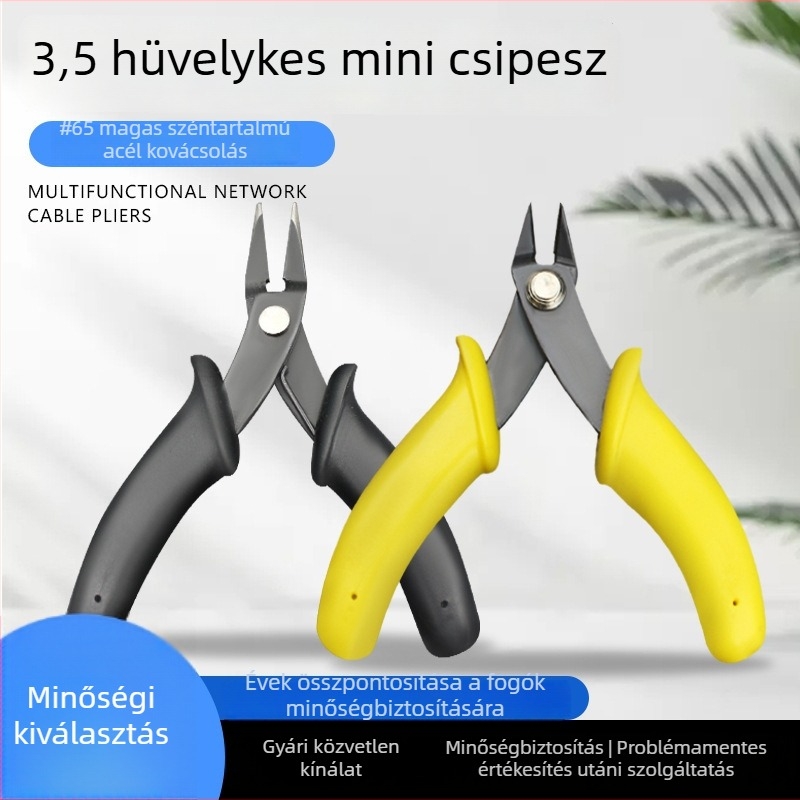Mini vágófogó, hegyes végű, kezdő modell-összeszereléséhez, átlós fogó, 3,5 hüvelykes eszköz