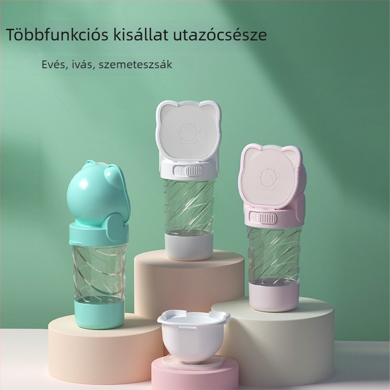 Hordozható, többfunkciós itató- és etetőtál háziállatok számára
