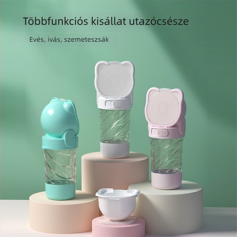 Hordozható, többfunkciós itató- és etetőtál háziállatok számára