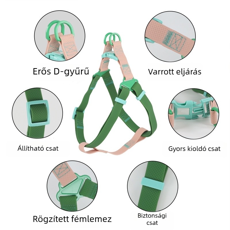 Kutyahám szett mellény-stílusú közepes méretű kutyáknak, pórázzal, szagtűrő és szennyeződésálló