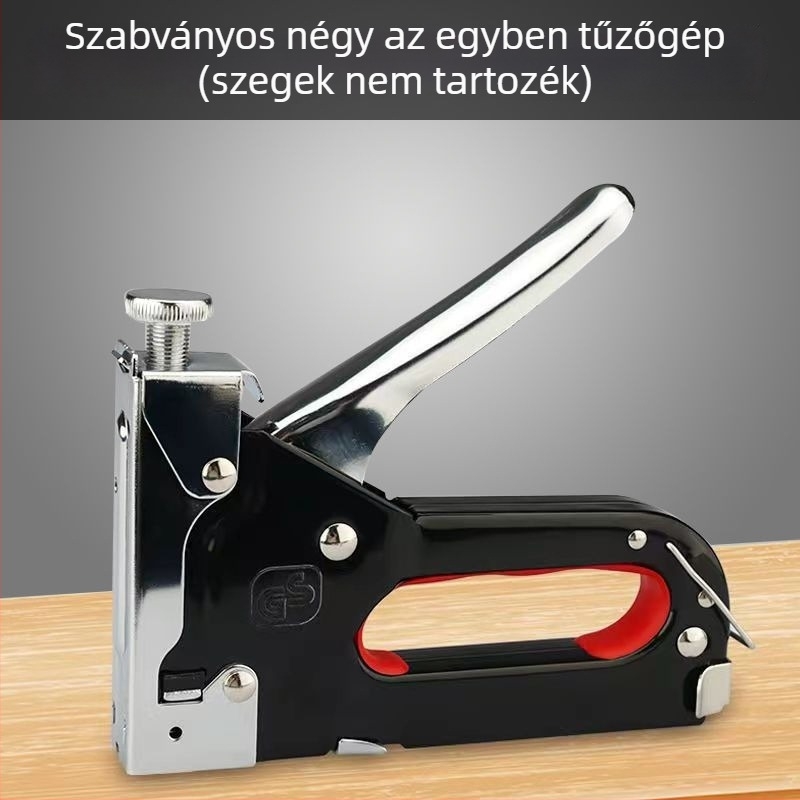 Kézi 3 az 1-ben szegbelövő pisztoly otthoni asztalosmunkákhoz, fotókeretekhez és reklámanyagokhoz.