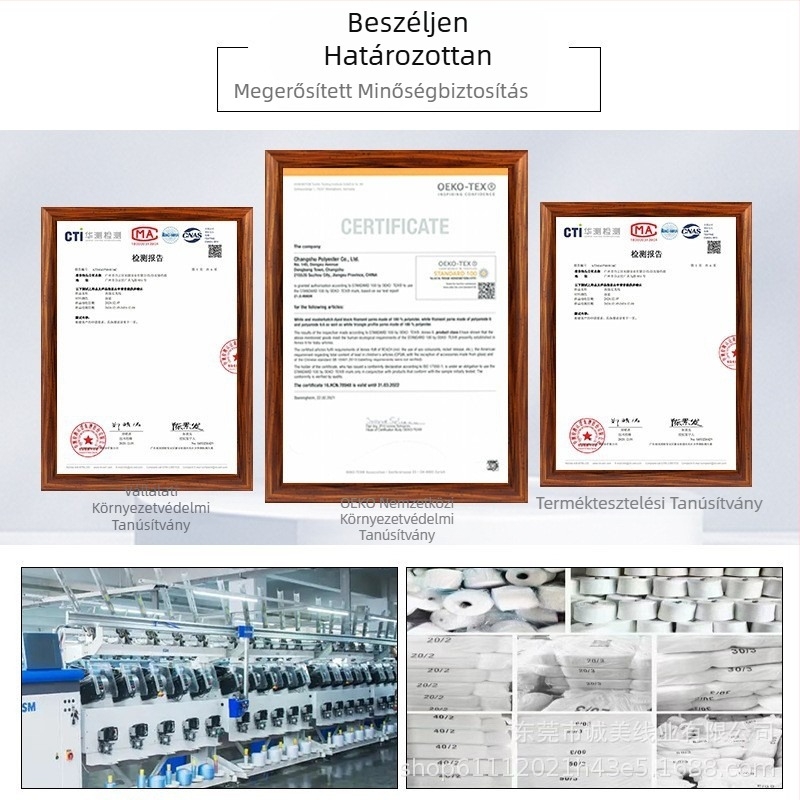 Chengmei poliészter varrófonal ruházathoz és denimhez — erős varrógépes fonal (604 pamutfonal)