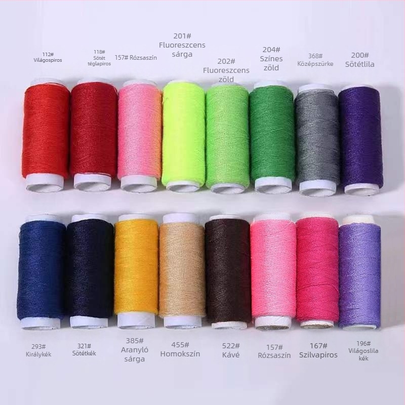 DIY háztartási varrófonal készlet, 402 kis tekercs, 200 yard, kézi varráshoz, 10 darabos készlet