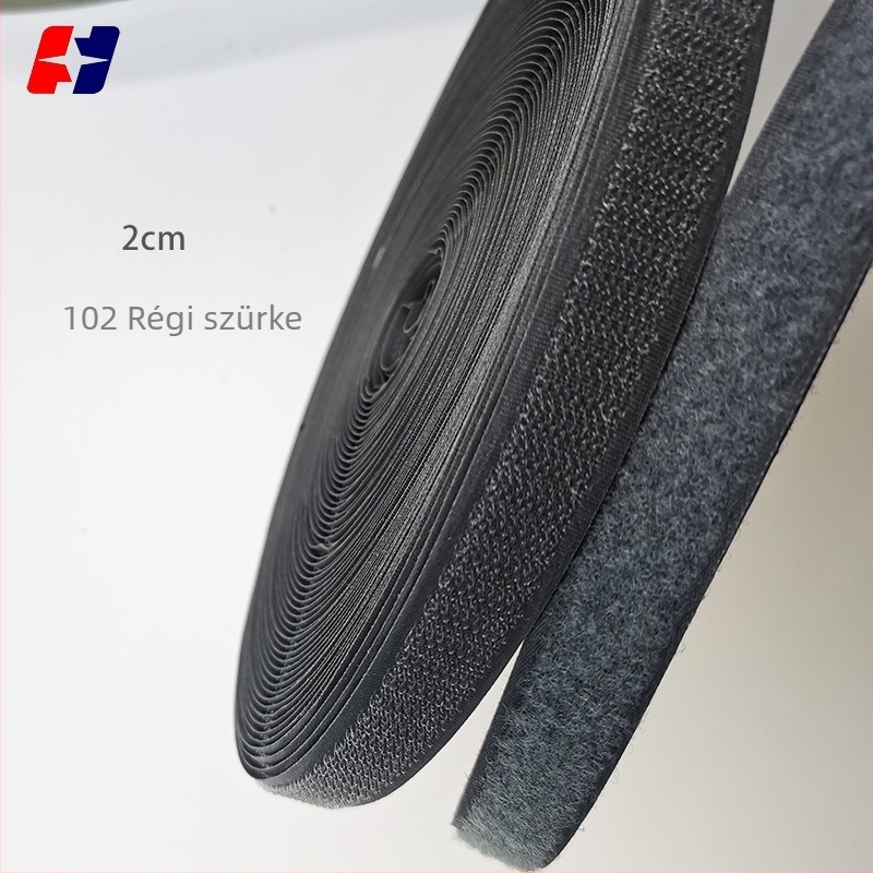 Poliészter Velcro szalag ruházathoz, zárás hook-and-loop, ezüstszürke és sötétszürke, több méret kapható