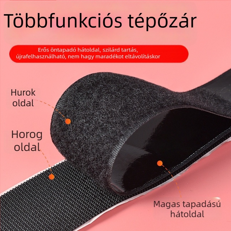 Önadhéziós Velcro szalag függönyök és képernyők rögzítésére, horog- és hurkoló zárás