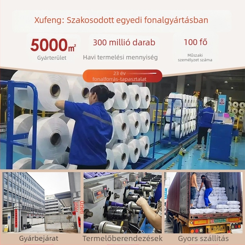 Élelmiszer-biztonságos varrócérna csomagoláshoz és kötözéshez; színes csomagoló- és kötőfonal dokumentumokhoz