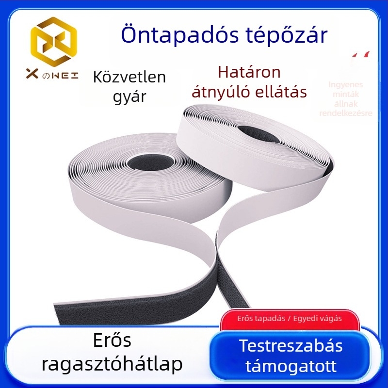 Személyre szabott öntapadó nylon Velcro kampó- és hurkoló szalag