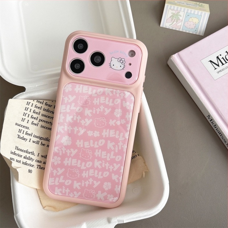 KT Cat színváltós telefontok iPhone 15/14 és 16/17 Pro Max-hoz — rajzfilm stílus, ütésálló
