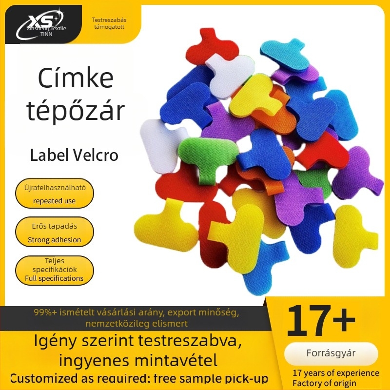 Nylon Velcro írható kábelcímke, színkódolt, öntapadó jelölő matrica.
