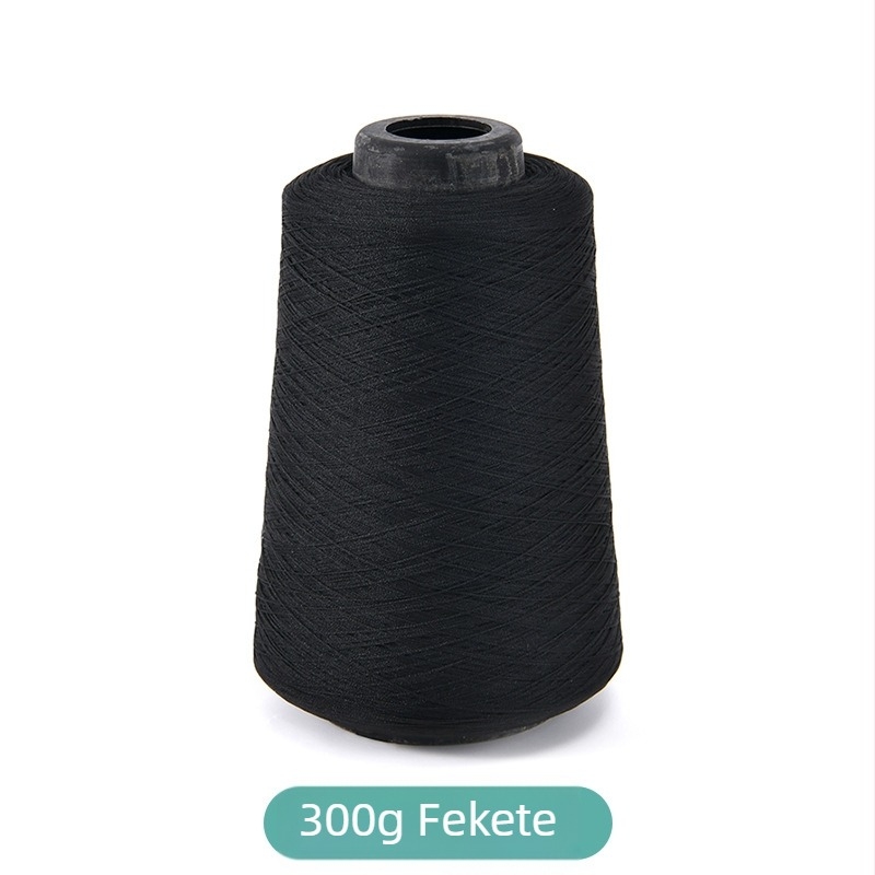 150D alacsony rugalmasságú poliészter overlock cérna, lockstitch cérna, sűrű overlock cérna, fekete