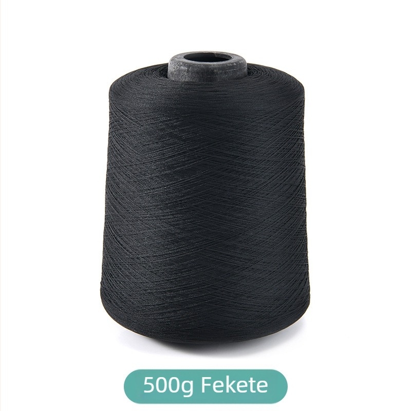 150D alacsony rugalmasságú poliészter overlock cérna, lockstitch cérna, sűrű overlock cérna, fekete