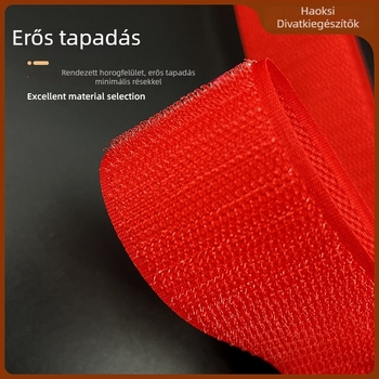 Piros nylon Velcro szalag táskákhoz, cipőkhöz és sapkákhoz