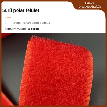 Piros nylon Velcro szalag táskákhoz, cipőkhöz és sapkákhoz