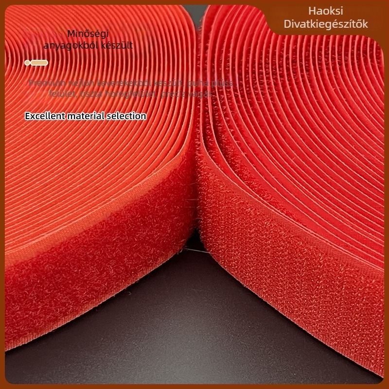 Piros nylon Velcro szalag táskákhoz, cipőkhöz és sapkákhoz