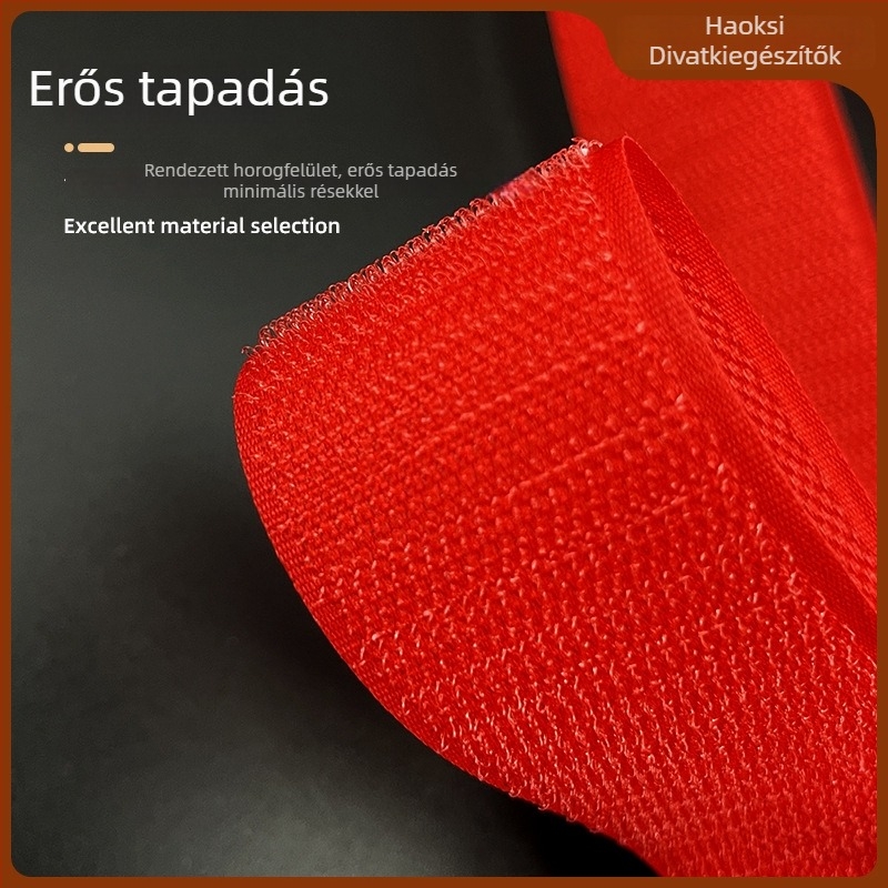 Piros nylon Velcro szalag táskákhoz, cipőkhöz és sapkákhoz