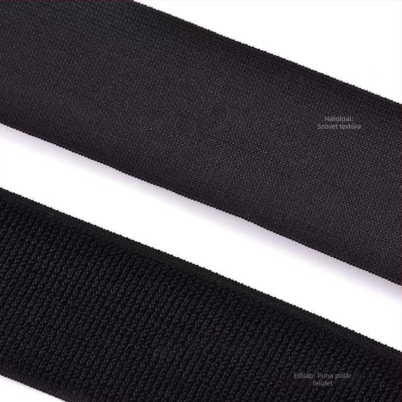 Nylonhatású elasztikus Velcro pánt, fekete, nem húzza a hajat