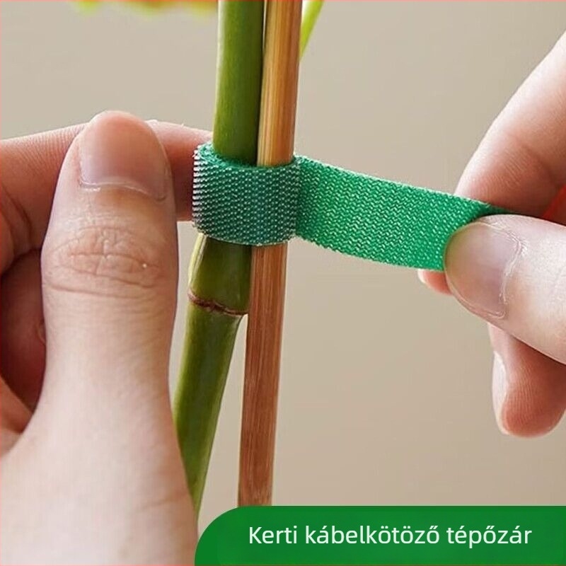 Zöld Velcro szalagok növényekhez, kerthez, újrahasználhatóak