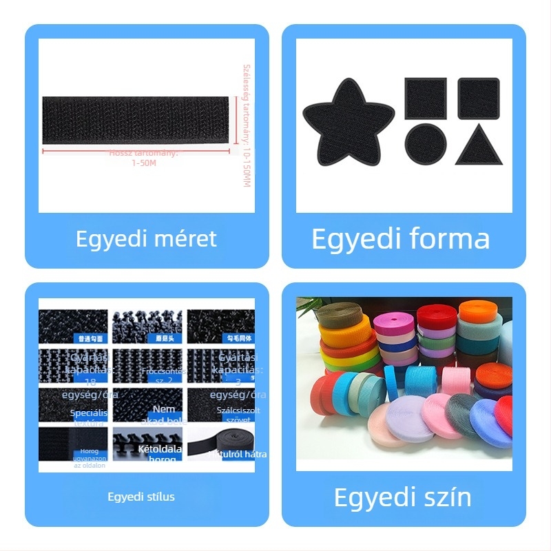 Csúszásmentes nylon Velcro ruházati záróelem integrált öntapadó szalaggal