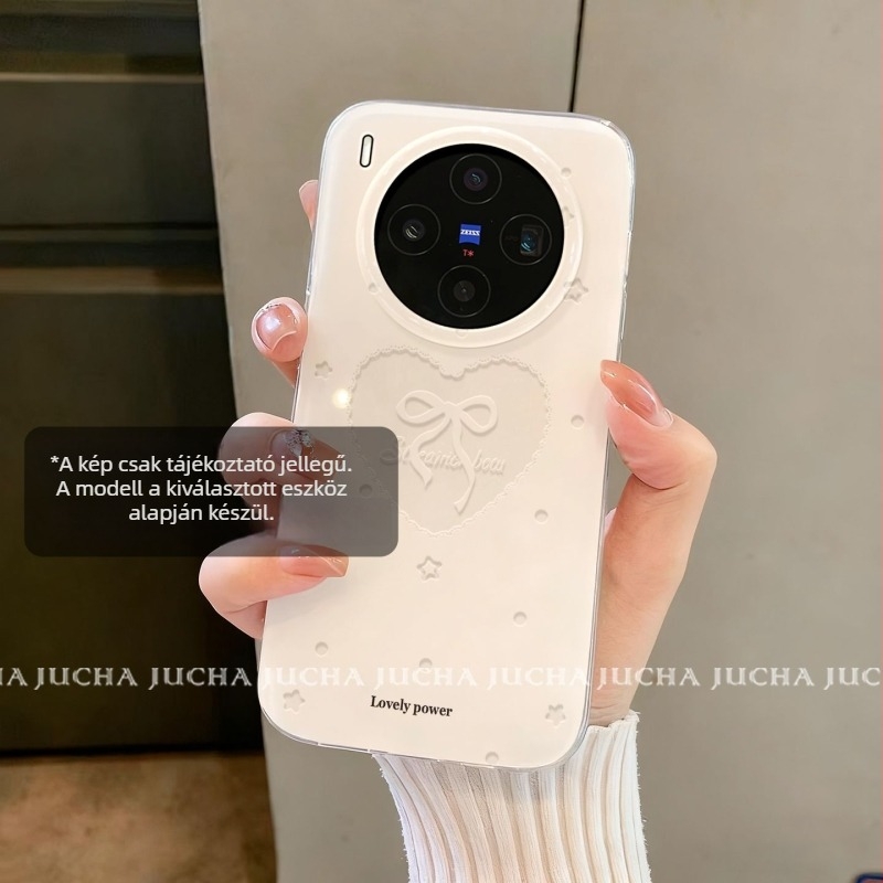 Vivo X300 Pro telefonvédő tok — minimalist stílus, koreai kivágott szív minta, X100
