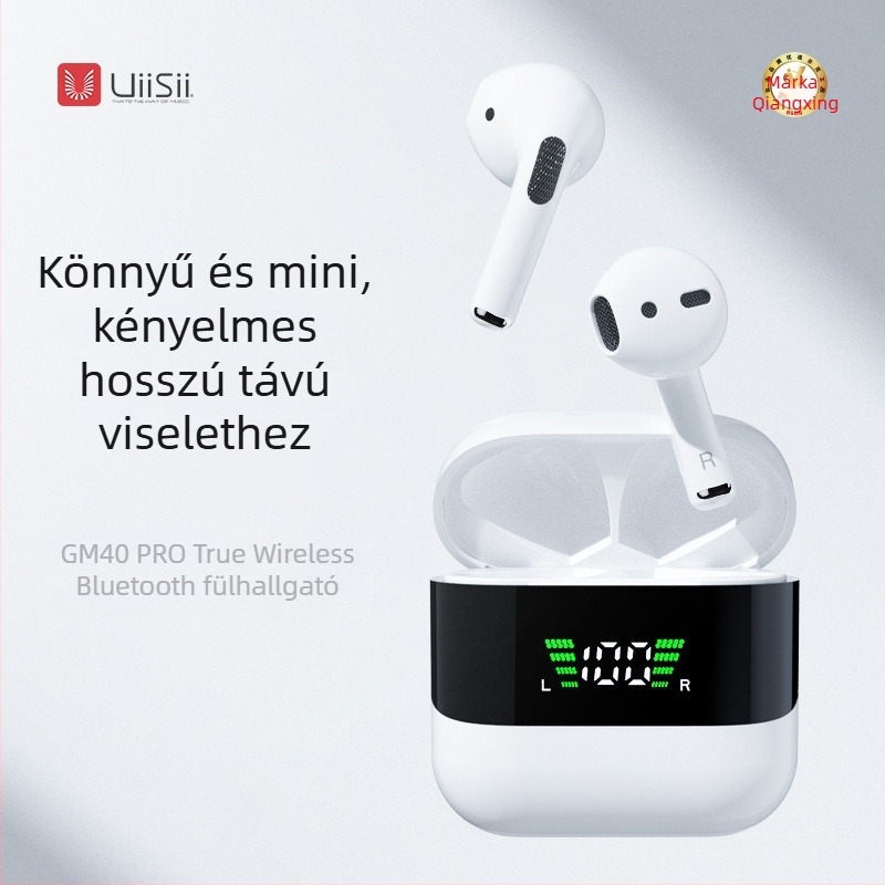 GM sorozat True Wireless Bluetooth fejhallgató, sztereó hangzás, basszus, zajcsökkentés, digitális kijelző, gyors töltés