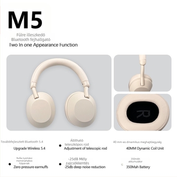 Aktív zajszűrős vezeték nélküli fejhallgató, hosszú akkumulátor-élettartam, sztereó hang, Bluetooth 4.1.