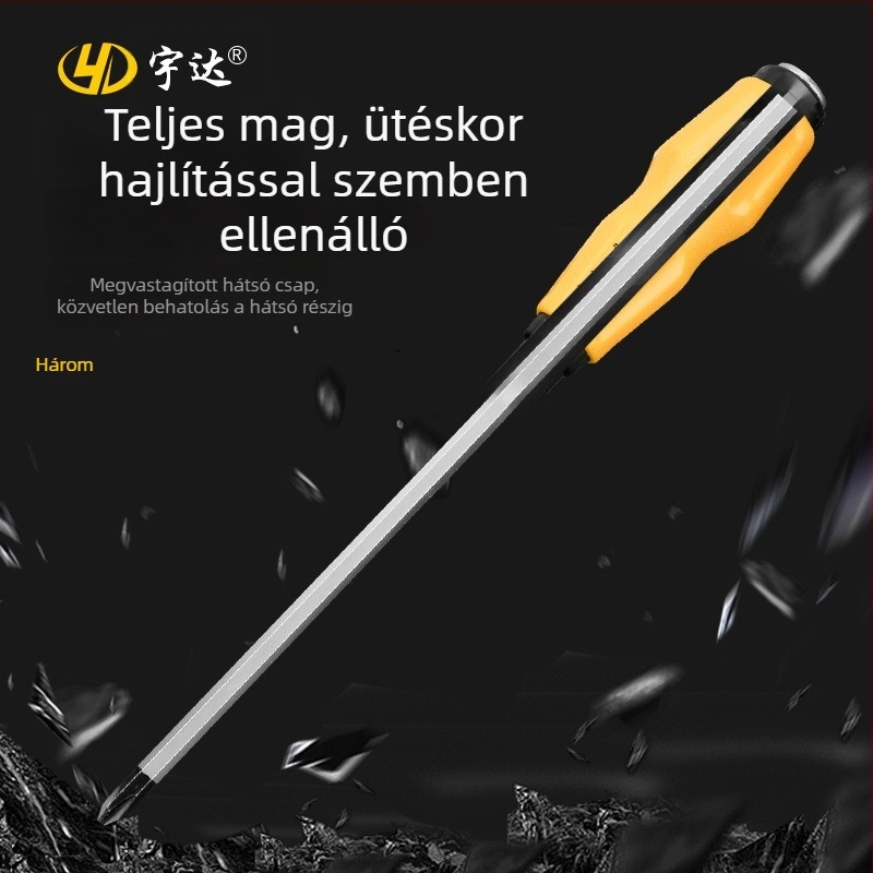 Yuda mágneses végű ütőcsavarhúzó, ultrakemény laposfejű és Phillips fej, 6 és 8 hüvelykes hosszabbítókkal