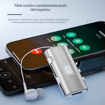 K92 lavalier Bluetooth fülhallgató, ultra-hosszú üzemidő, IPX5 vízálló, zajcsökkentés, hangvezérlés, digitális kijelző, mono