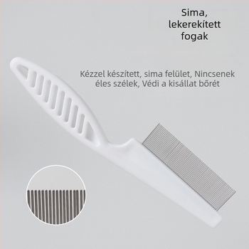 Kutyák és macskák számára készült fésű tűs fogakkal és sűrű fogakkal a laza szőr és bolhák eltávolítására