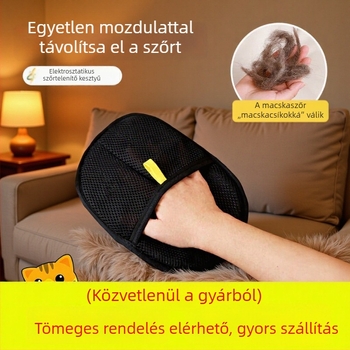 Antisztatikus szőr eltávolító kefe háziállatok számára, ragadós szőr eltávolító, szőr tisztító eszköz, mosható kesztyűs kefe, macska szőr eltávolító